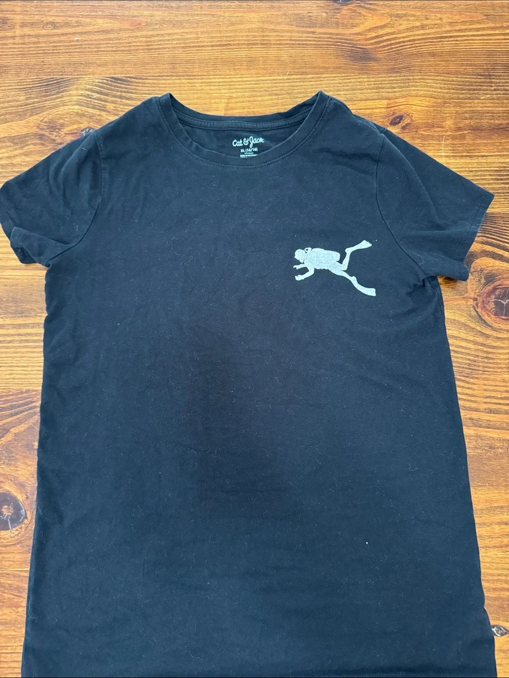 Custom made. Cat & Jack Black Tee with Scuba Diver Graphic. Size XL (14/16)